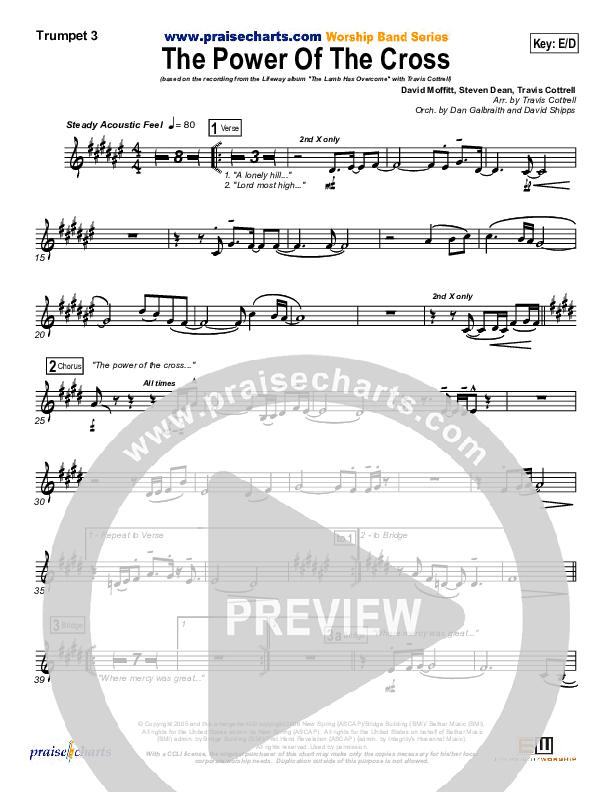 The Power Of The Cross Trumpet 3 (Travis Cottrell)