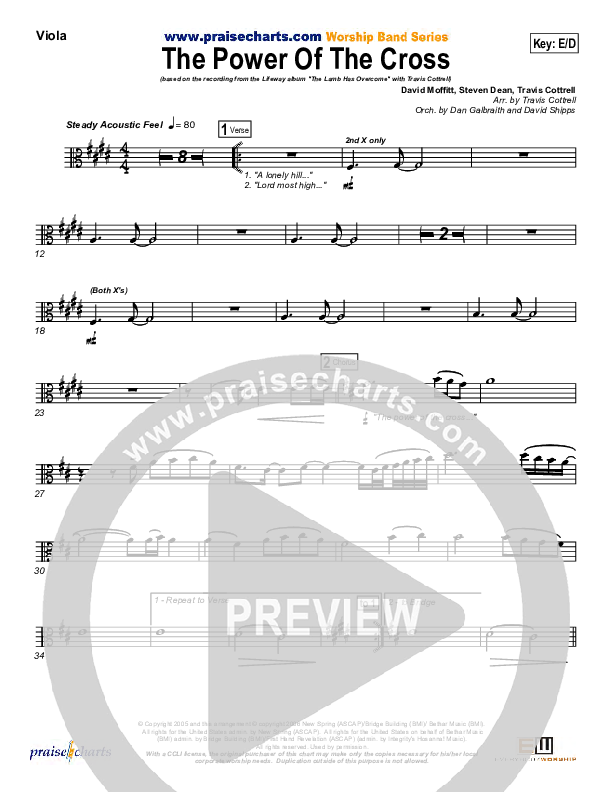 The Power Of The Cross Viola (Travis Cottrell)