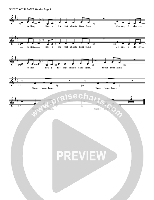 Shout Your Fame Lead Sheet (G3 Kids)