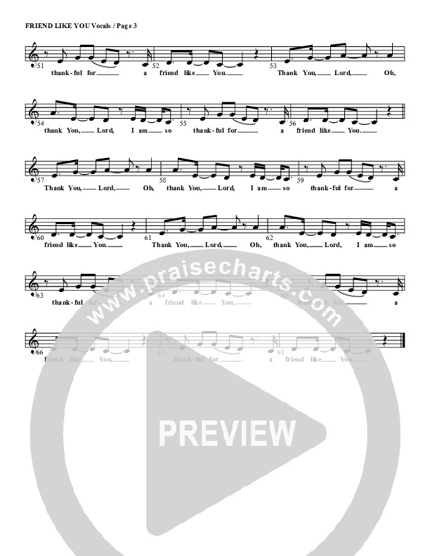 Friend Like You Lead Sheet (G3 Kids)