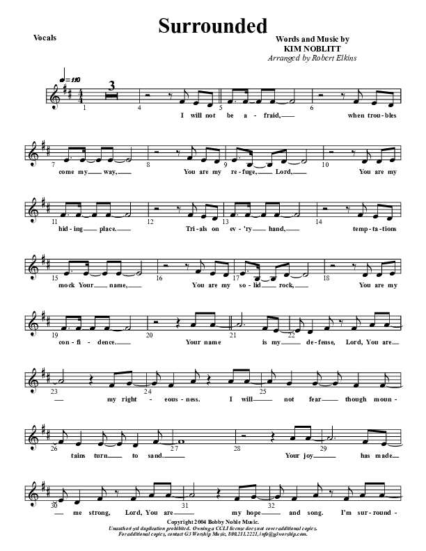 Surrounded Lead Sheet (G3 Kids)