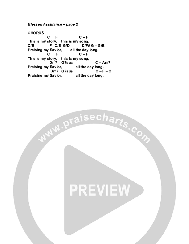 Blessed Assurance Chords & Lyrics (G3 Kids)