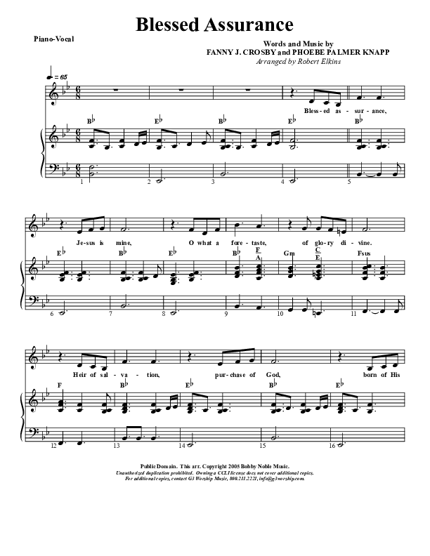 Blessed Assurance Lead & Piano (G3 Kids)