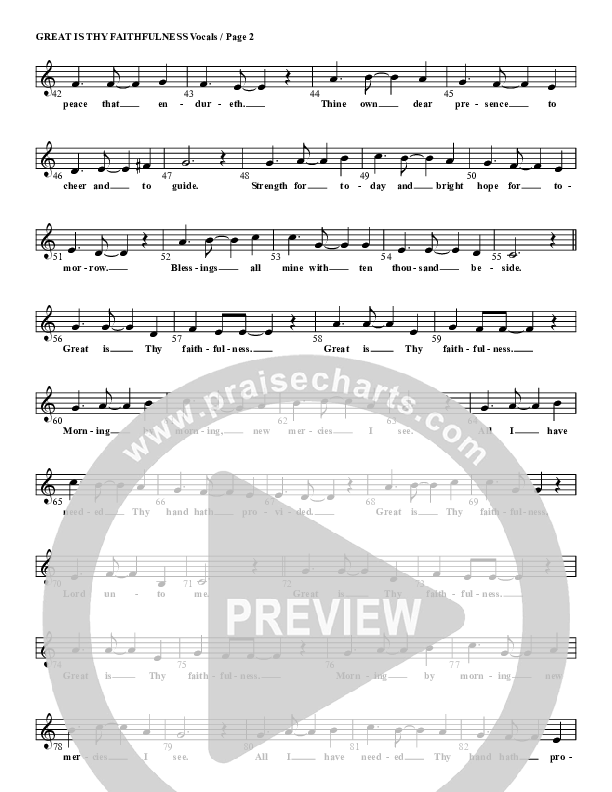 Great Is Thy Faithfulness Lead Sheet (G3 Kids)