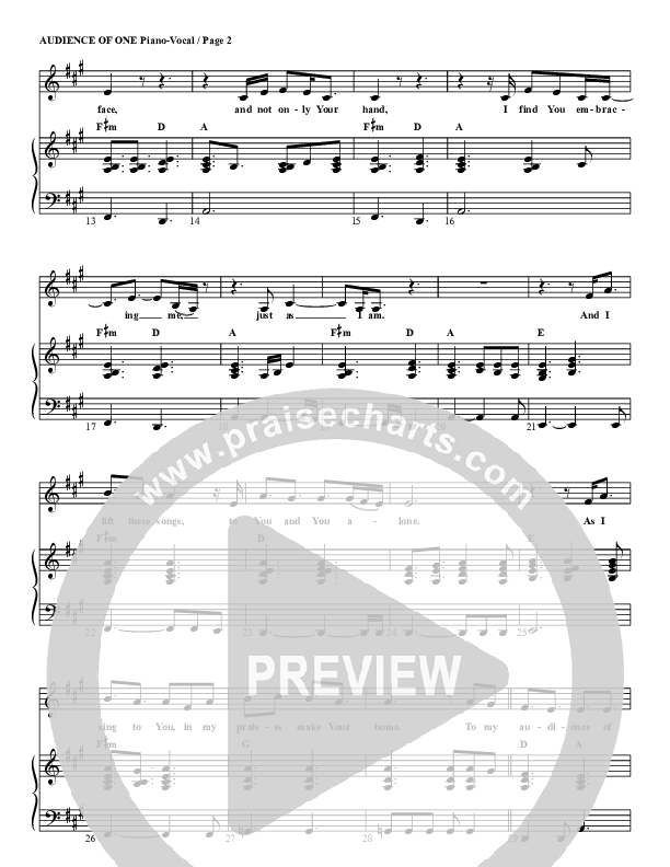 The Audience Of One Lead & Piano (G3 Kids)