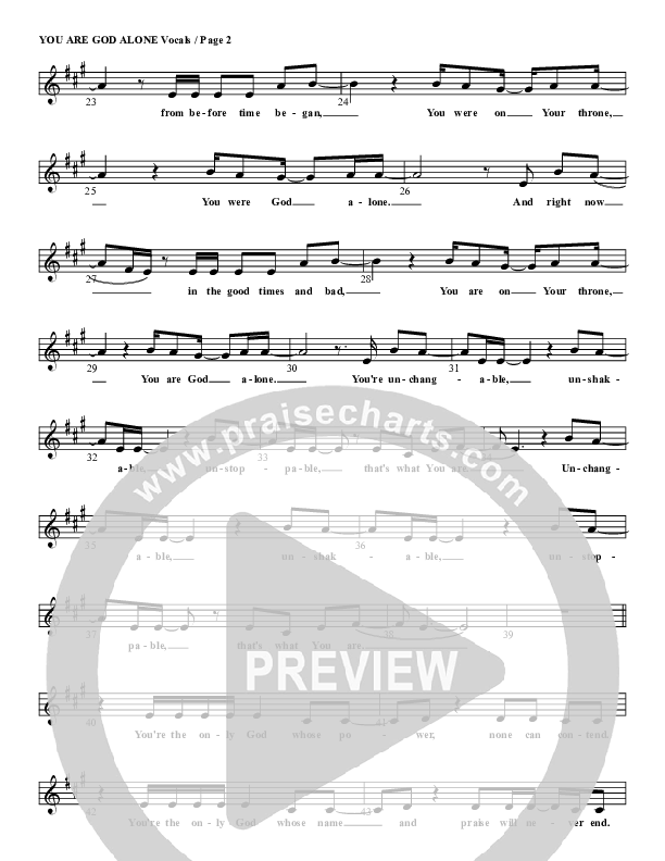 You Are God Alone Lead Sheet (G3 Kids)