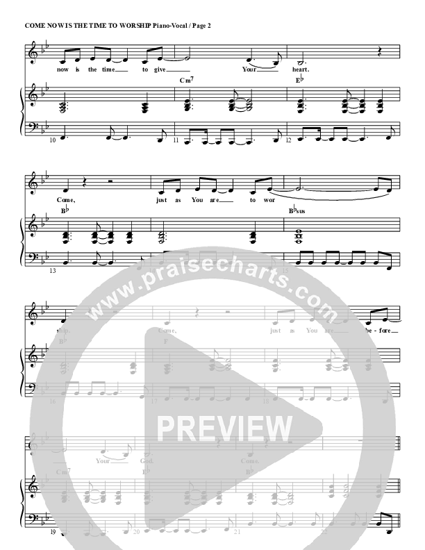 Come Now Is The Time To Worship Piano/Vocal & Lead (G3 Kids)