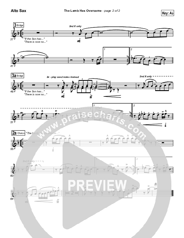 The Lamb Has Overcome Alto Sax (Travis Cottrell)