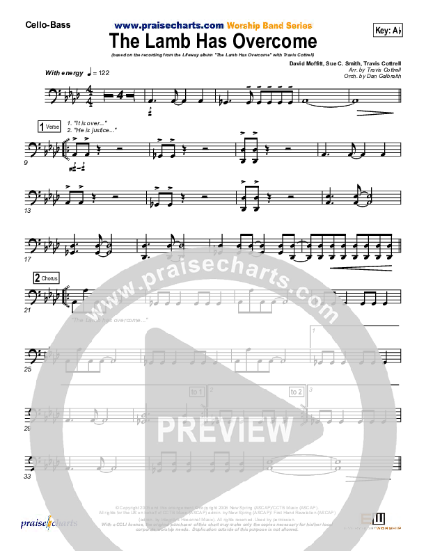 The Lamb Has Overcome Cello/Bass (Travis Cottrell)