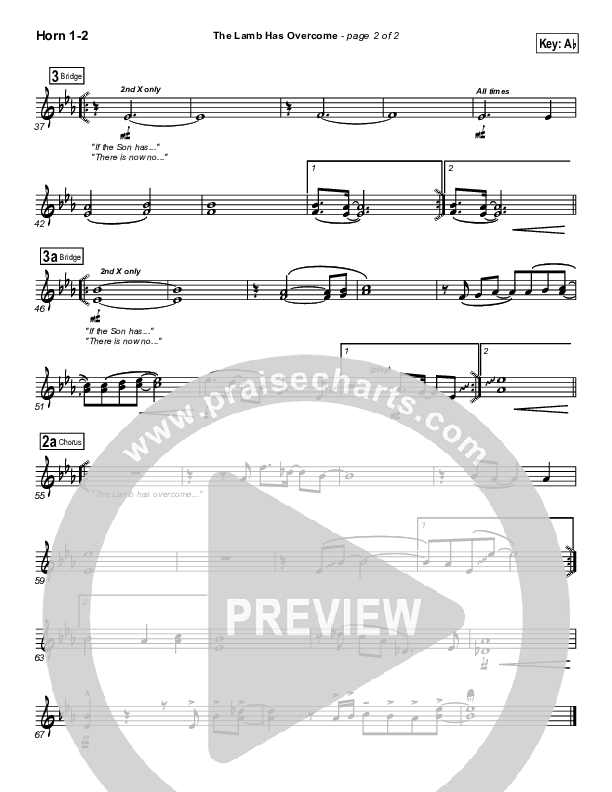 The Lamb Has Overcome French Horn 1/2 (Travis Cottrell)