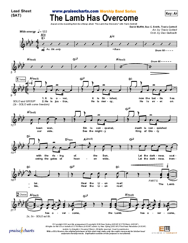 The Lamb Has Overcome Lead Sheet (Travis Cottrell)