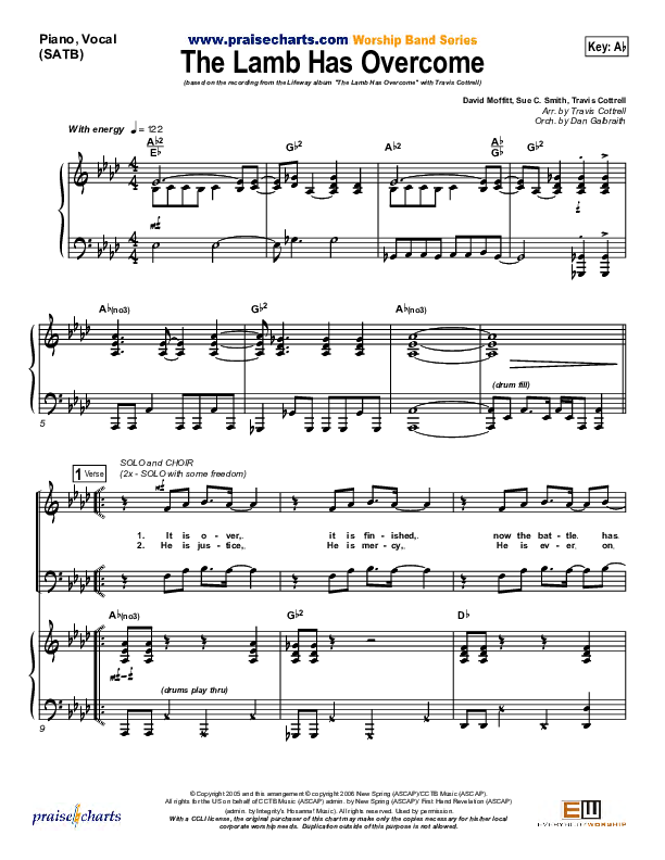 The Lamb Has Overcome Piano/Vocal (Travis Cottrell)