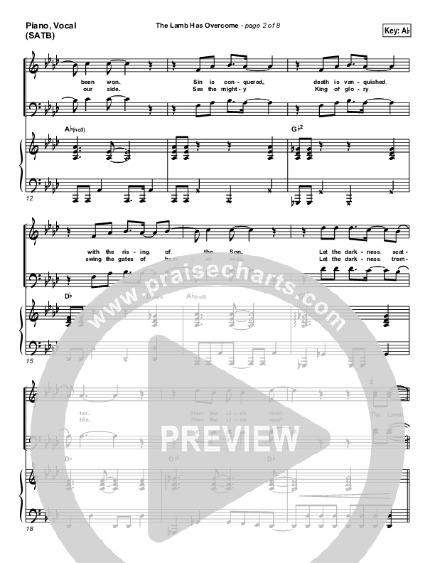 The Lamb Has Overcome Piano/Vocal (Travis Cottrell)