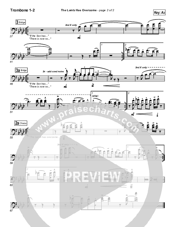 The Lamb Has Overcome Trombone 1/2 (Travis Cottrell)