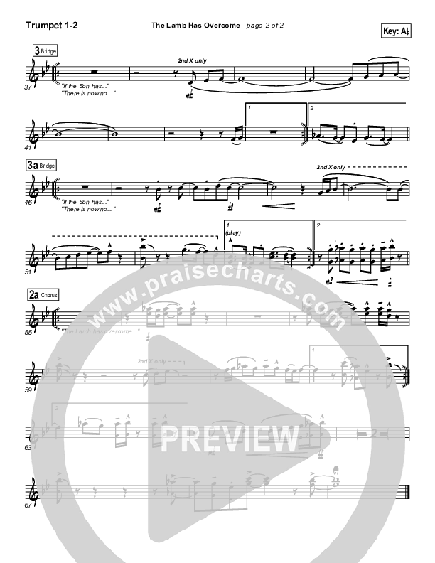 The Lamb Has Overcome Trumpet 1,2 (Travis Cottrell)