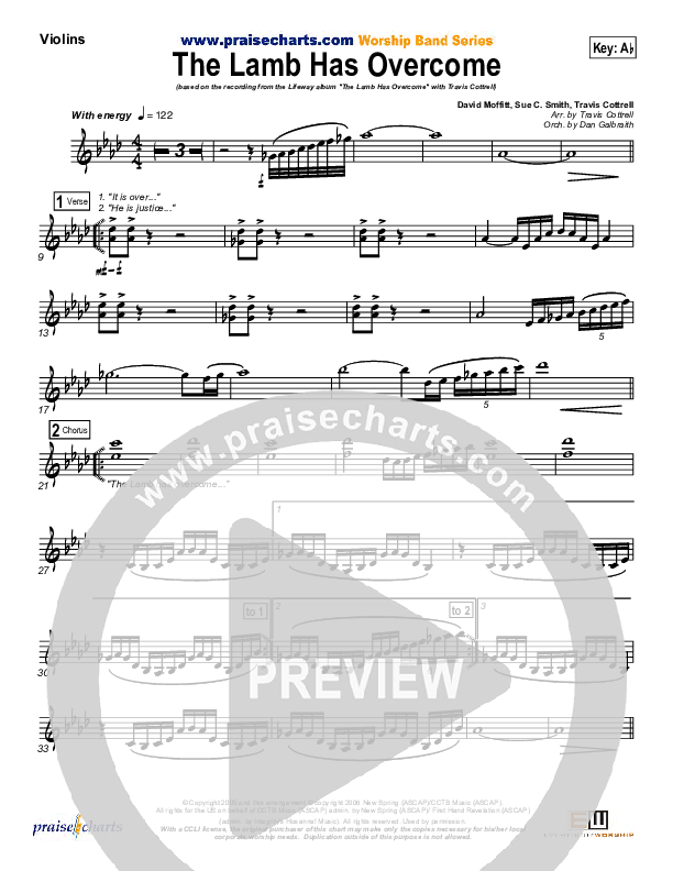 The Lamb Has Overcome Violins (Travis Cottrell)