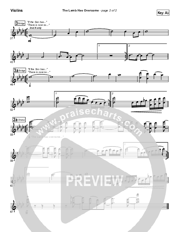 The Lamb Has Overcome Violins (Travis Cottrell)