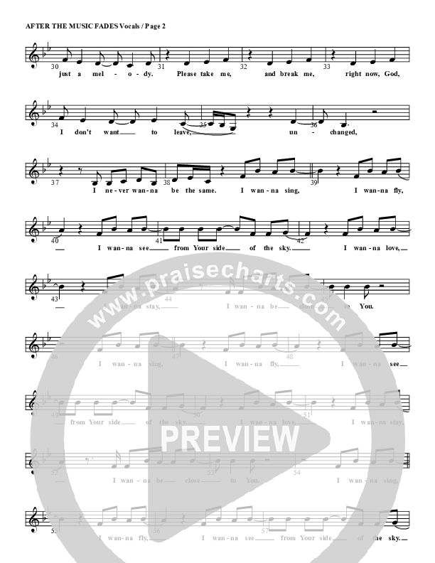 After The Music Fades Lead Sheet (G3 Kids)