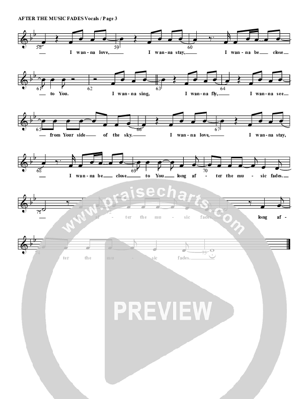 After The Music Fades Lead Sheet (G3 Kids)