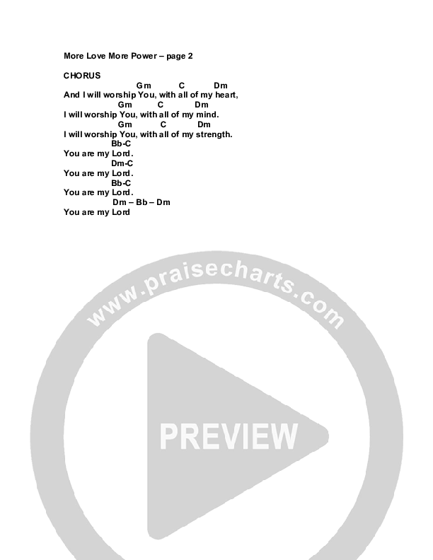 More Love More Power Chord Chart (G3 Kids)