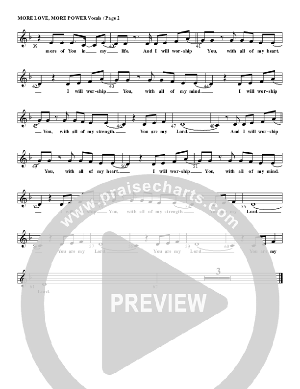 More Love More Power Lead Sheet (G3 Kids)