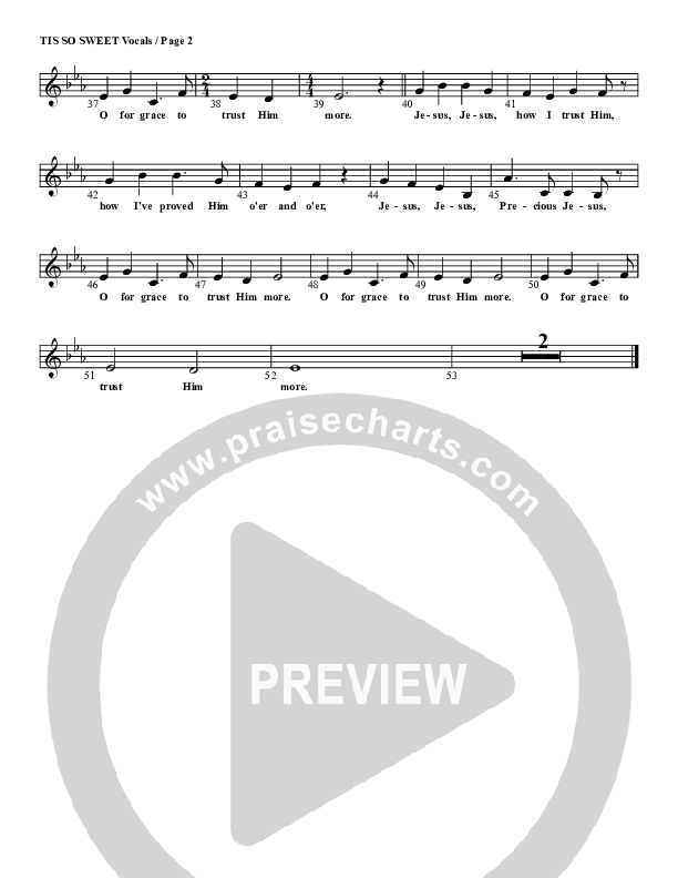 Tis So Sweet To Trust In Jesus Lead Sheet (G3 Kids)