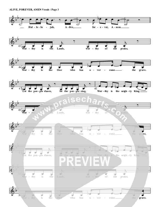 Alive Forever Amen Lead Sheet (G3 Kids)