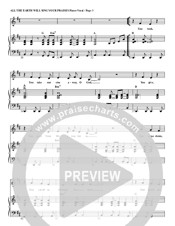 All The Earth Will Sing Your Praises Piano/Vocal & Lead (G3 Kids)