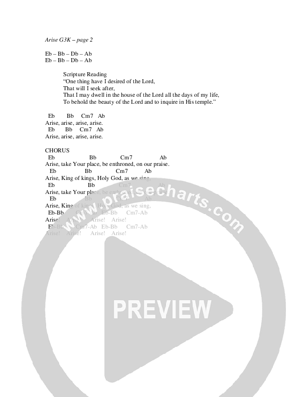 Arise Chords & Lyrics (G3 Kids)