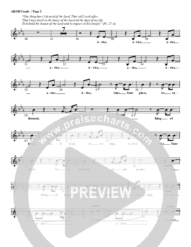 Arise Lead Sheet (G3 Kids)