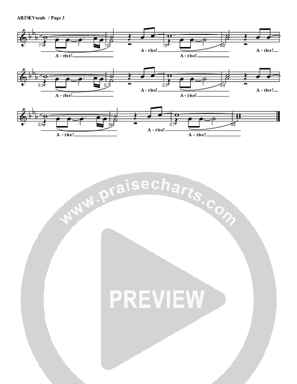 Arise Lead Sheet (G3 Kids)
