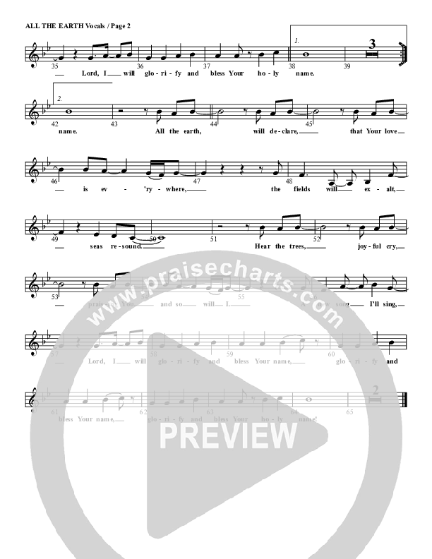 All The Earth Lead Sheet (G3 Kids)