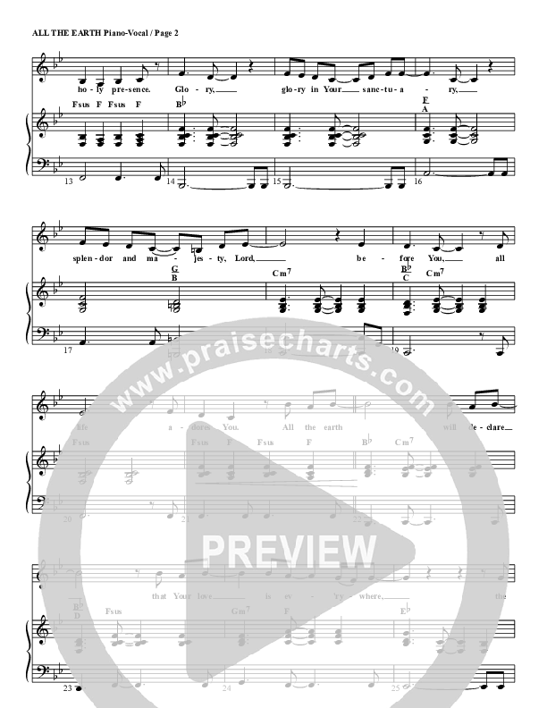 All The Earth Piano/Vocal (G3 Kids)