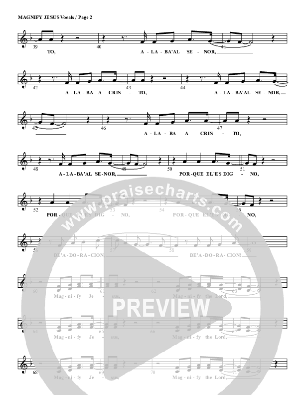 Magnify Jesus Lead Sheet (G3 Kids)