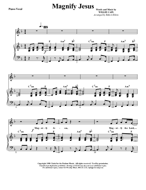 Magnify Jesus Piano/Vocal (G3 Kids)