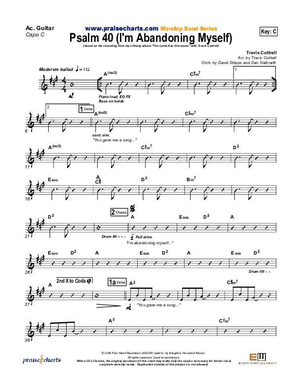 Psalm 40 (Abandoning Myself) Acoustic Guitar (Travis Cottrell)