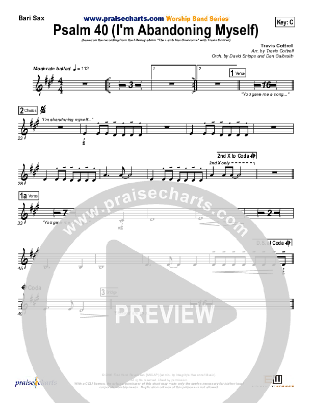 Psalm 40 (Abandoning Myself) Bari Sax (Travis Cottrell)