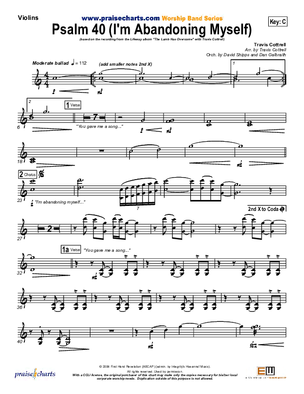Psalm 40 (Abandoning Myself) Violins (Travis Cottrell)