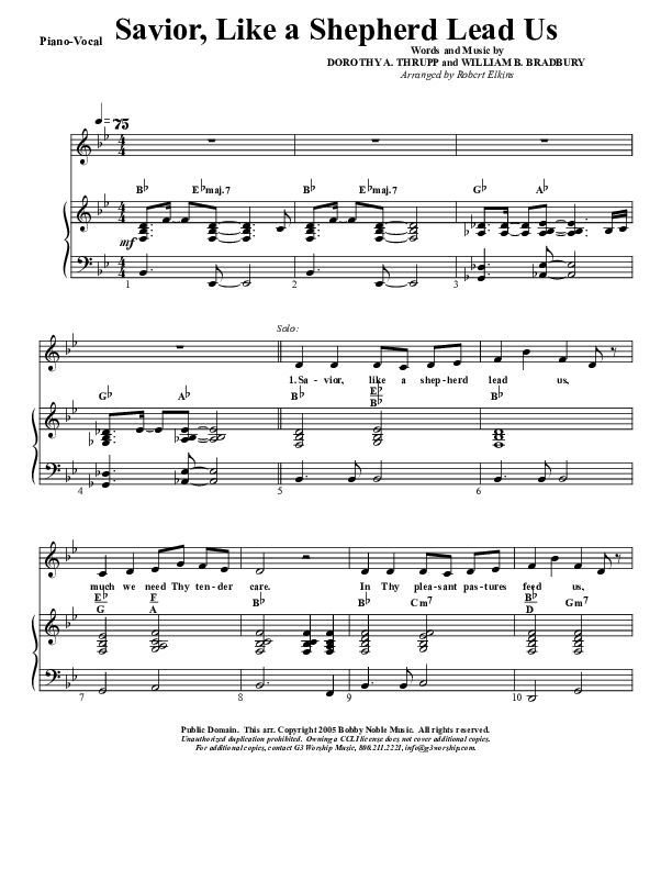 Savior Like A Shepherd Lead Us Piano/Vocal & Lead (G3 Kids)