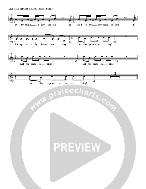 Let The Praises Ring Lead Sheet (G3 Kids)