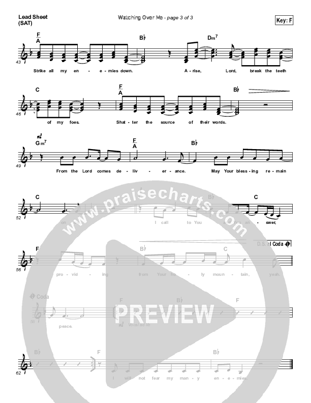 Watching Over Me (Psalm 3) Lead Sheet (The SHIYR Poets)