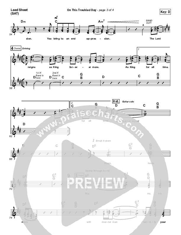 On This Troubled Day (Psalm 10) Lead Sheet (The SHIYR Poets)