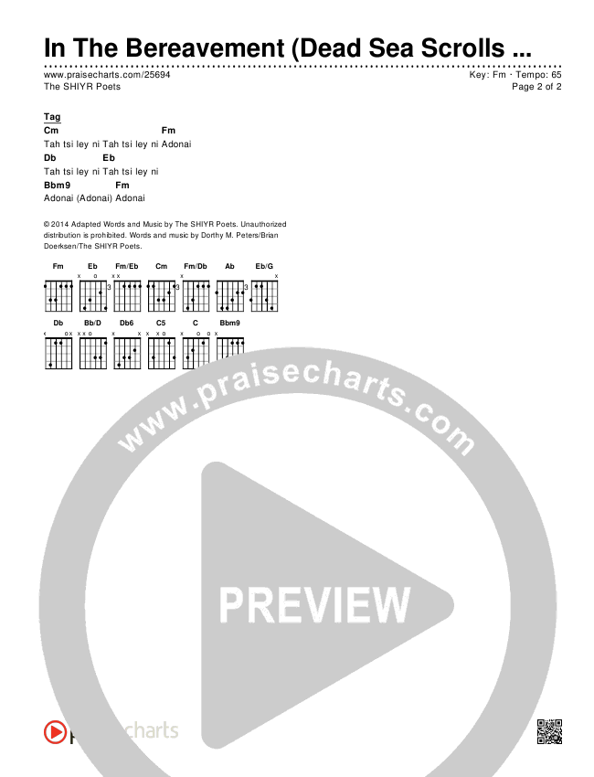 In The Bereavement (DSS Cave 1) Chords & Lyrics (The SHIYR Poets)