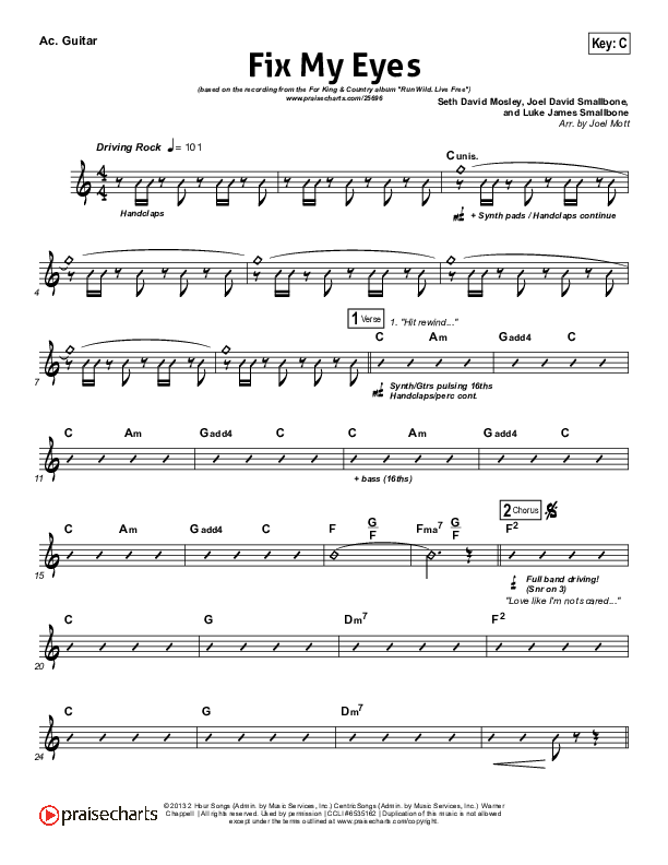 Fix My Eyes Acoustic Guitar (for KING & COUNTRY)