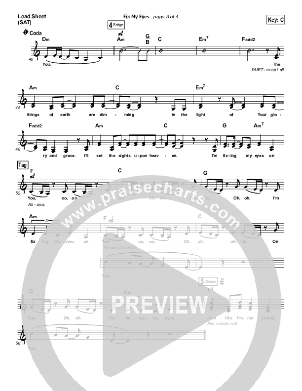 Fix My Eyes Lead Sheet (SAT) (for KING & COUNTRY)