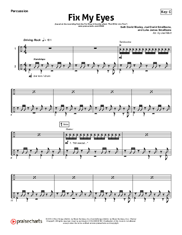 Fix My Eyes Percussion (for KING & COUNTRY)