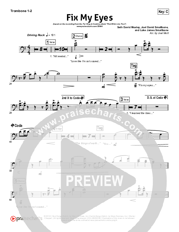 Fix My Eyes Trombone 1/2 (for KING & COUNTRY)