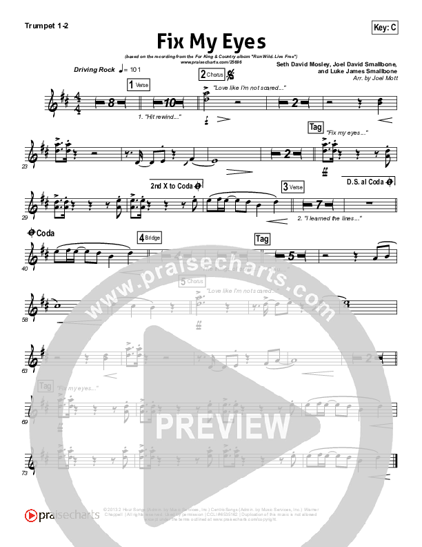 Fix My Eyes Trumpet 1,2 (for KING & COUNTRY)