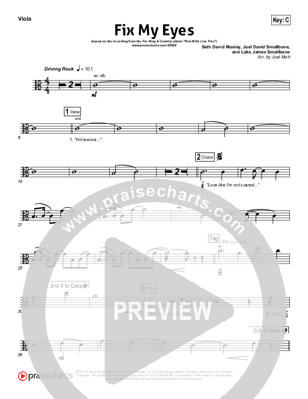Fix My Eyes Viola (for KING & COUNTRY)