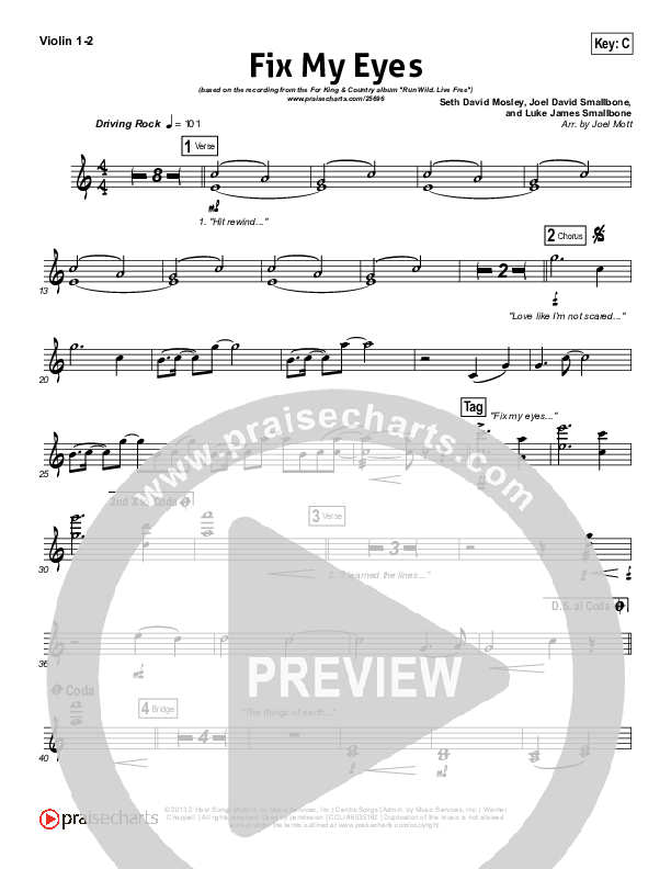 Fix My Eyes Violin 1/2 (for KING & COUNTRY)